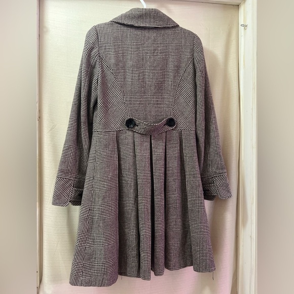 ⚫️ BOGO Ben Sherman Plaid Women's Wool Coat size small missing button - Picture 9 of 10